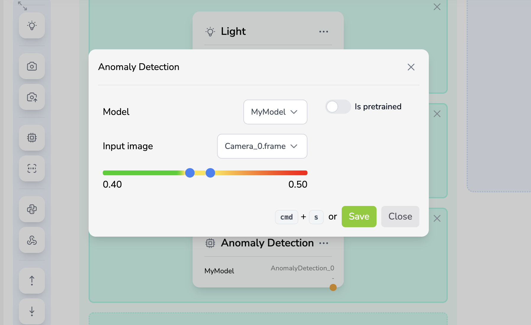 Anomaly Detection module in the action plan editor